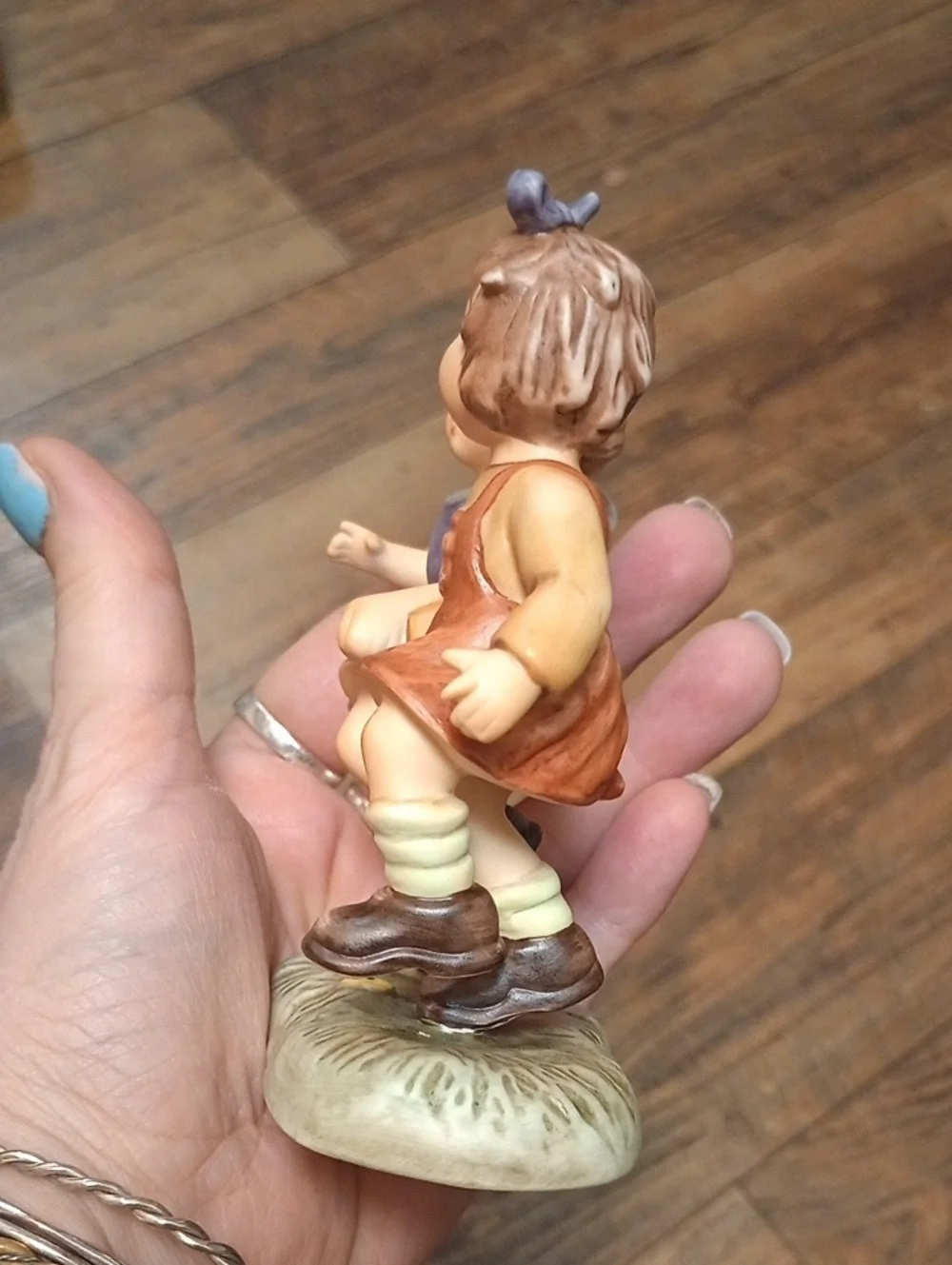 Goebel Hand-Painted Girls Skipping Along Figurine